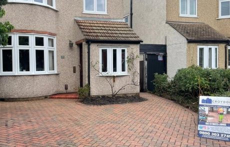 Driveway after jet washing