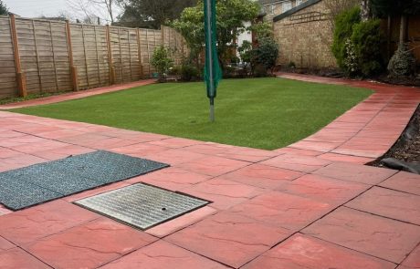 Patio after jet washing