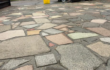 Crazy paving driveway after jet washing
