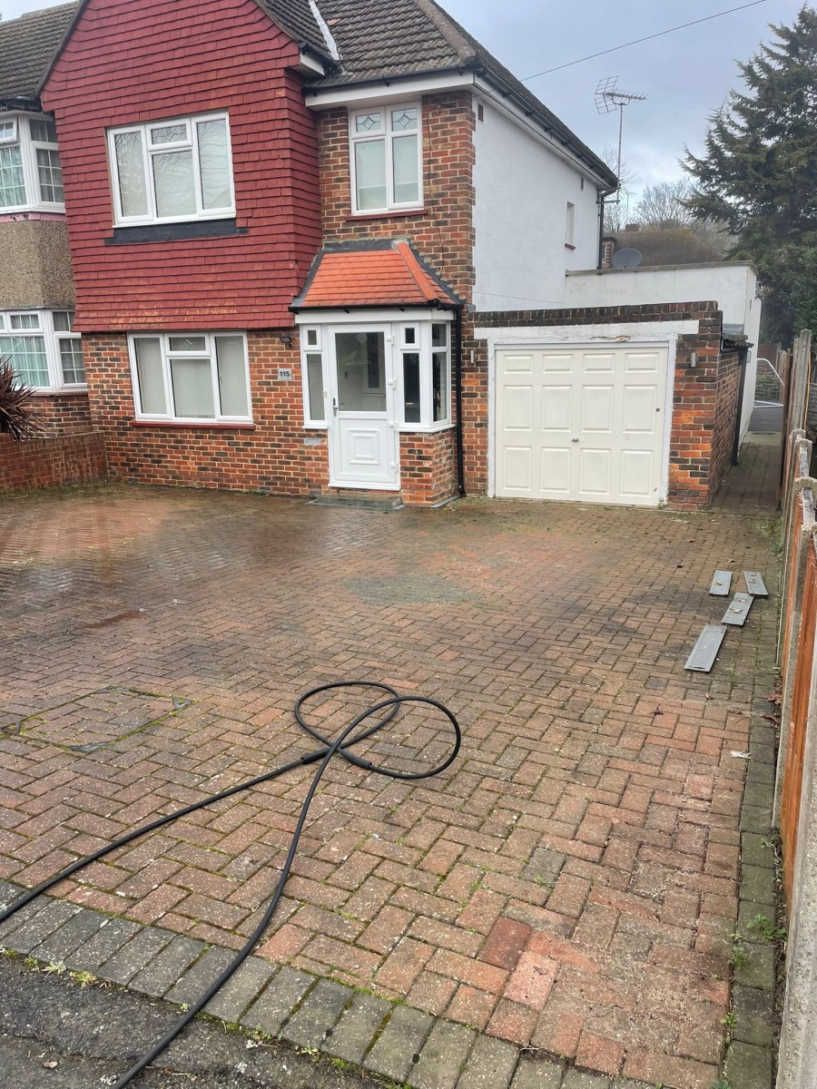 Driveway before jet washing Driveway before jet washing