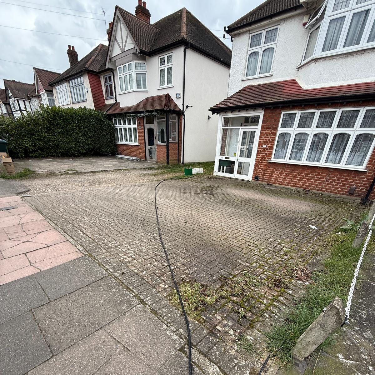 Block driveway before jet wash